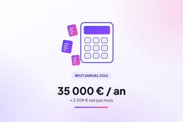 Illustration : 35 000 € brut par an en net, calcul 2026